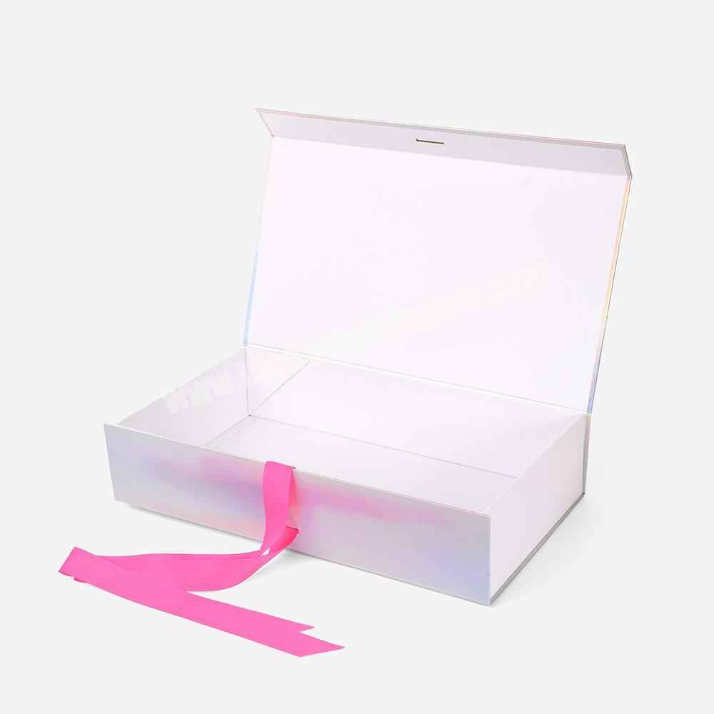 High Quality Custom Cardboard Laser Printing Hologram Clothing Folding Paper Packaging Box