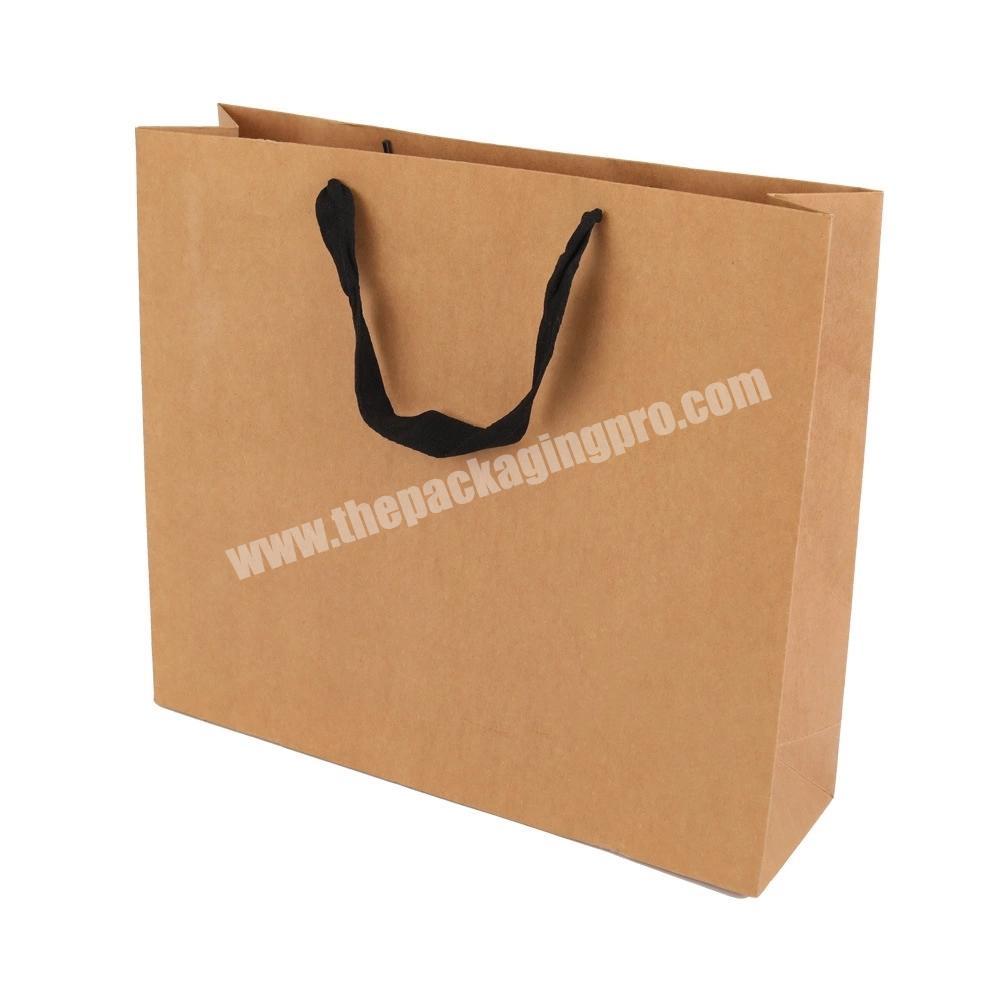 High quality Custom Cheap Kraft Shopping Paper Bag With Ribbon Handles
