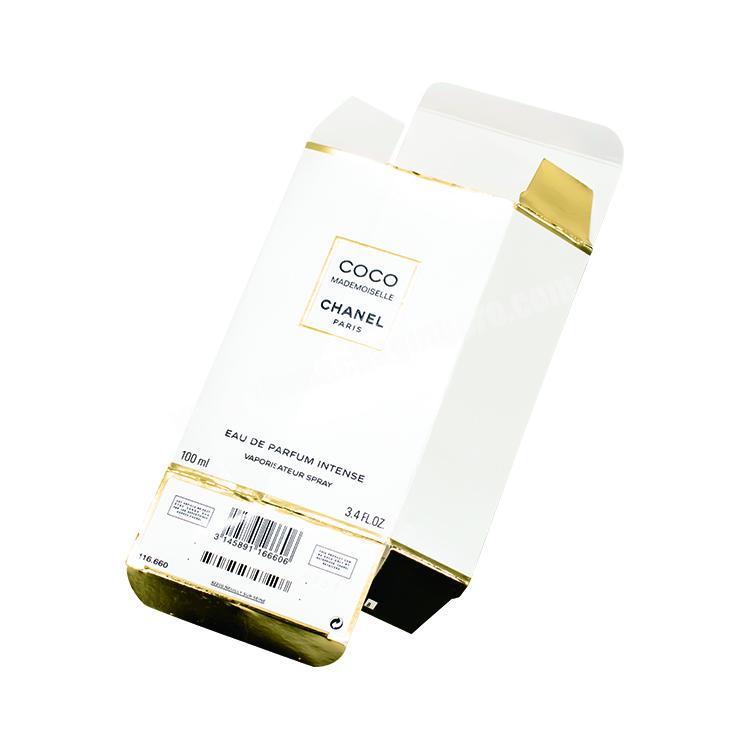 High quality custom gold foil logo folding paper box cosmetics bottles packaging box