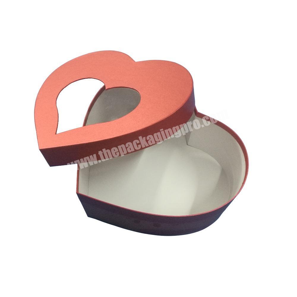 High quality custom heart paper gift box packaging with window