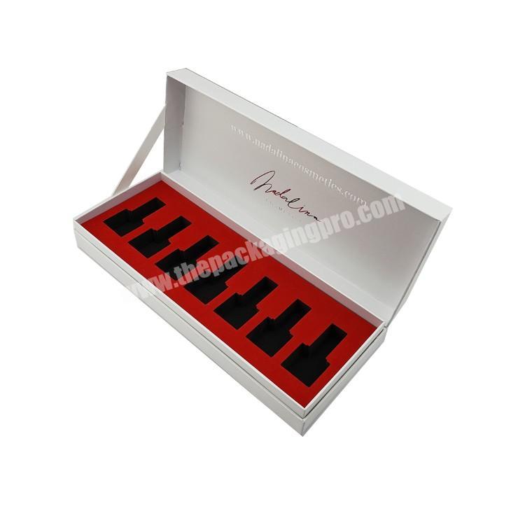 high quality custom hinged lid magnet white cardboard luxury paper gift box nail polish packing