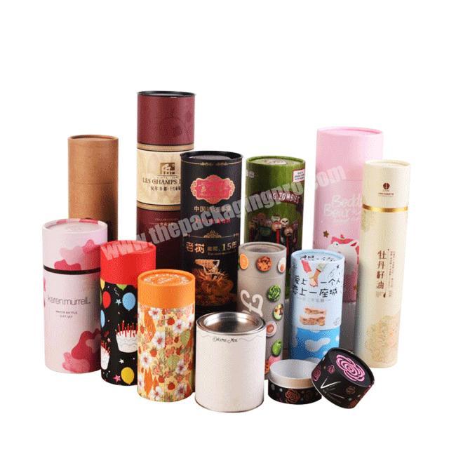 High quality Custom Logo Coffee Tea Gift Cardboard Tube Cylinder Packaging Box