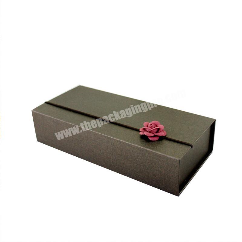 High Quality Custom Logo Flip Top Open Rigid Magnetic Pens Packaging Box with Cardboard Lining