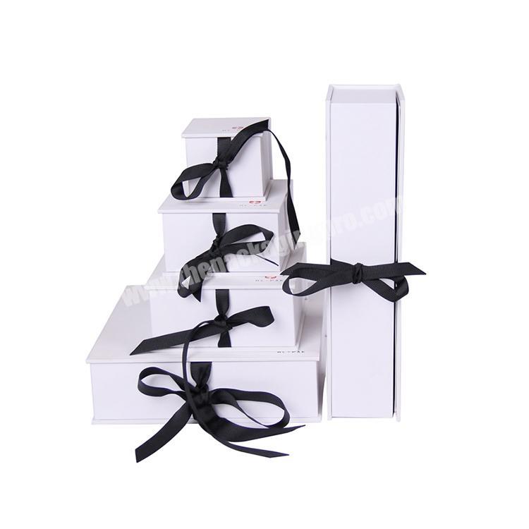 High quality custom logo luxury gift jewelry paper packaging box with ribbon