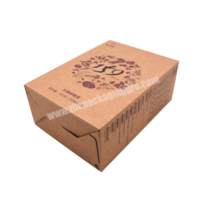 High quality custom logo printing brown kraft paper packaging gift box for food natural health care products