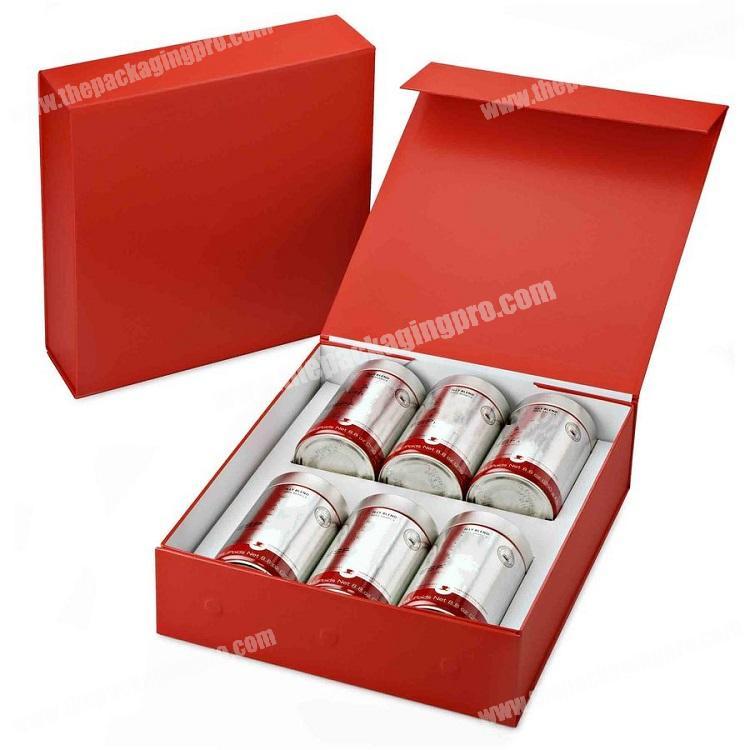High Quality Custom Logo Printing Cardboard Flip Top Magnetic Closure Can Packaging Gift Box
