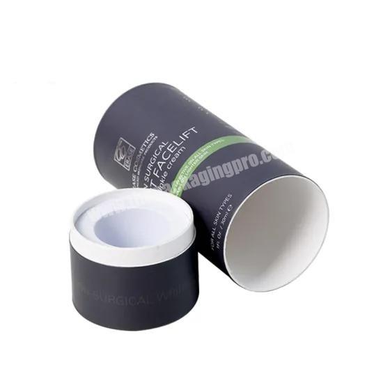 High Quality Custom Logo Printing Round Black Paper Packaging Tube for Cosmetic With EVA Insert