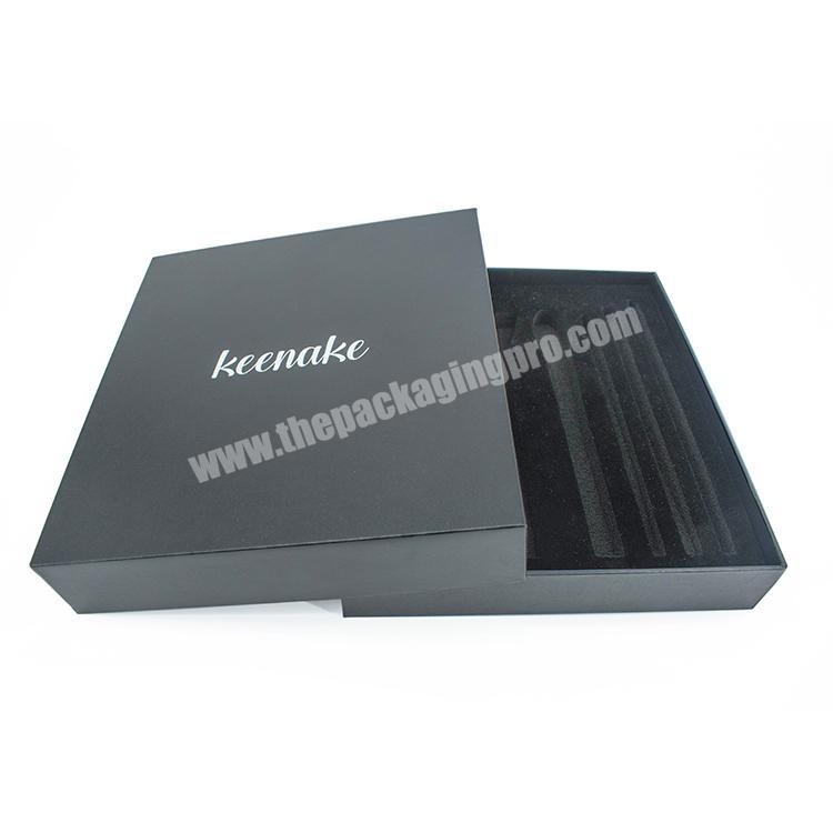 High quality custom luxury Professional black Makeup Brushes private label wholesale makeup brush paper box