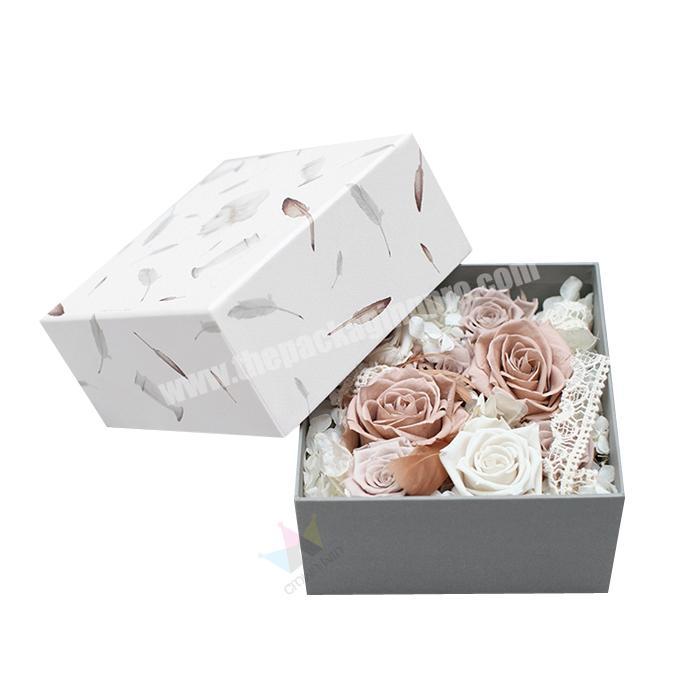 High Quality Custom Own Logo Durable Fresh Rose White Velvet Large Hat Boxes For Flowers With Ribbon China Direct Factory