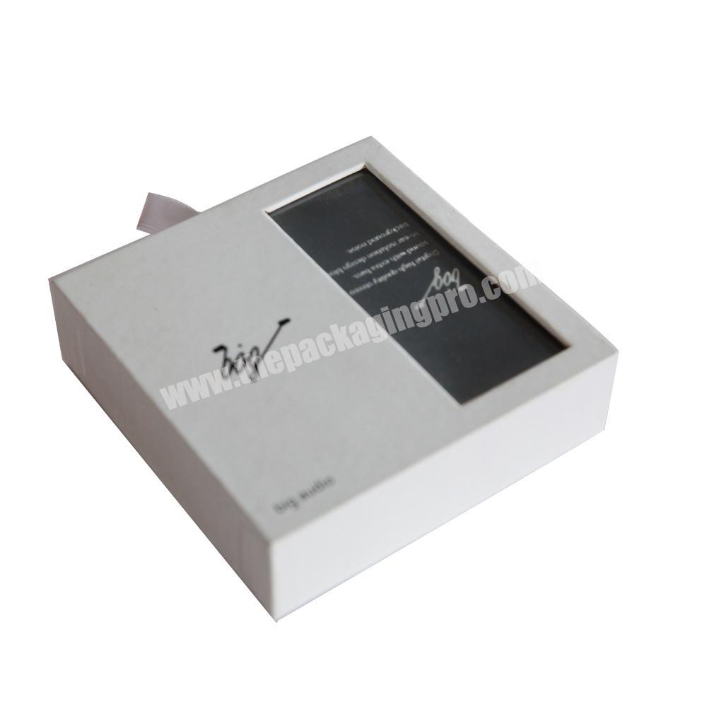 High quality custom printing white sliding drawer paperboard electronics usb packaging box