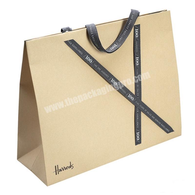 High quality custom shopping paper bag with your logo, print paper bag with black handles
