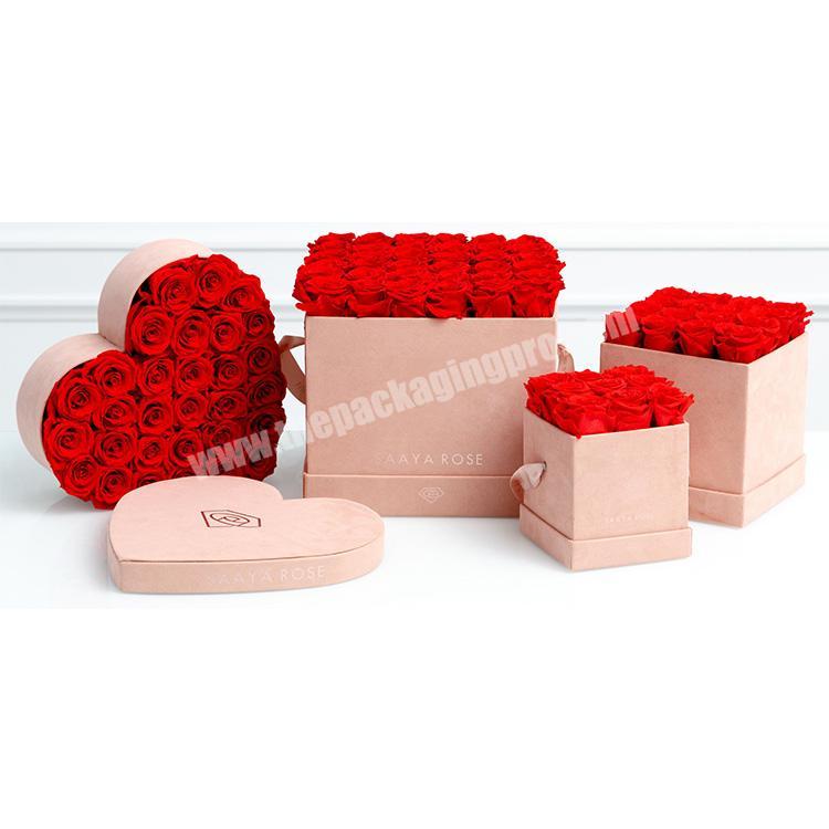 high quality custom velvet roses box packaging flower