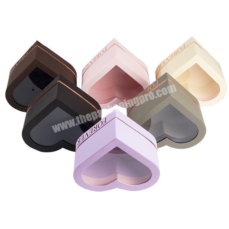 High Quality Customized Heart Shape Gift paper Packaging Gift Box with Clear Window