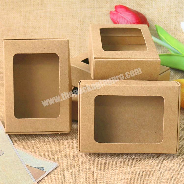 High Quality Decorative Recycled Natural Brown Craft Paper Soap Portable Folding Cute Baby Kraft Soap Boxes With Window