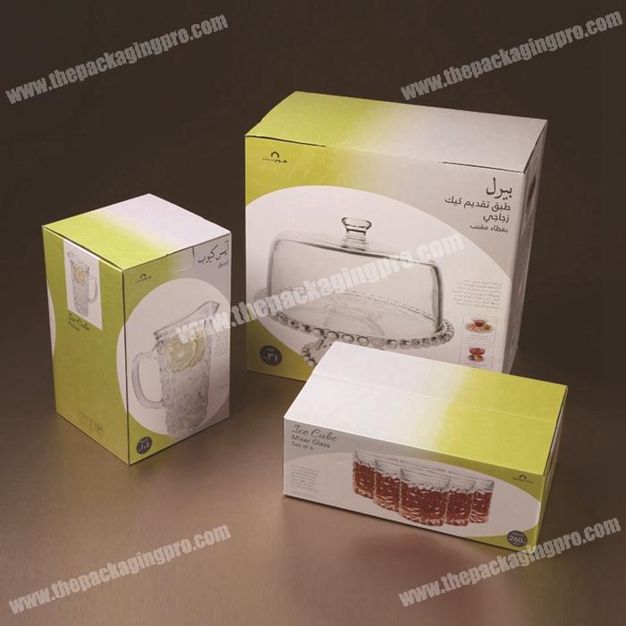High Quality Eco-friendly Folding Glass Corrugated Packaging Carbord Retail Products Box Wholesale