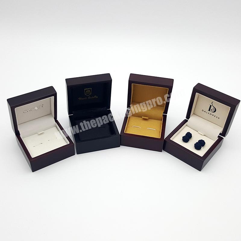 High Quality Environmental Protection Material Small Luxury Wooden Cufflinks gift  Box With Logo.
