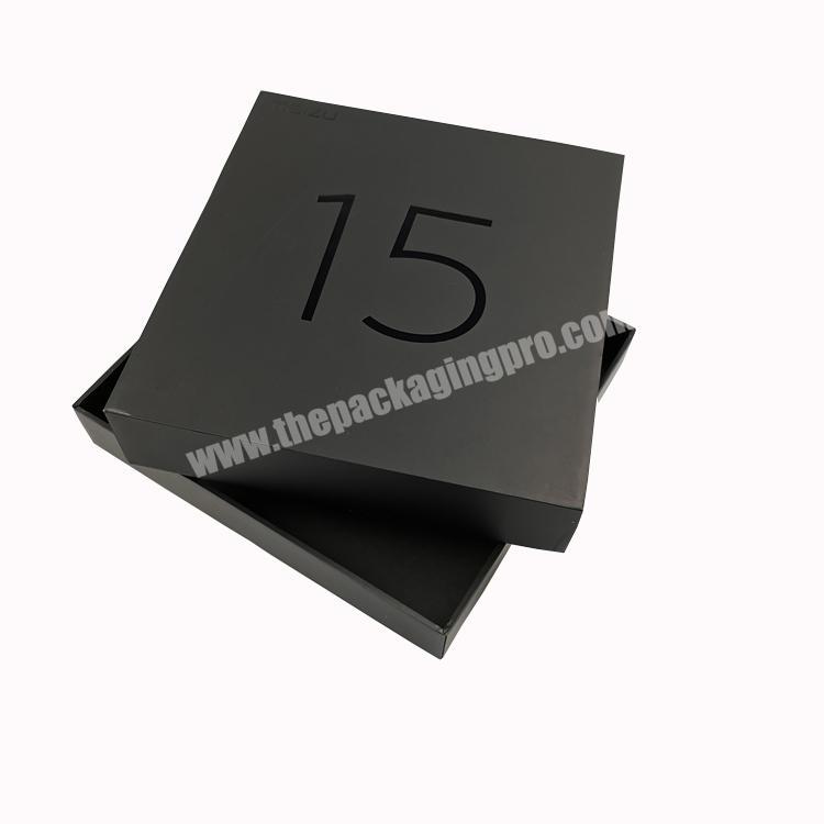 High quality factory eco custom logo square cardboard black gift box