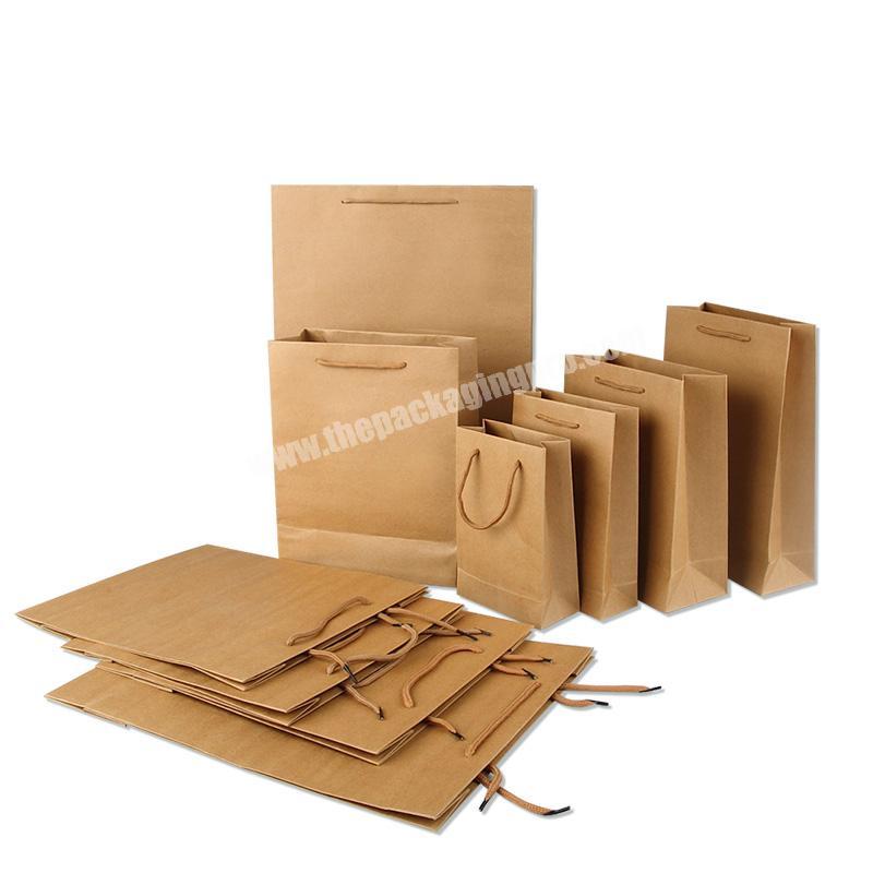 High Quality Factory Price Wholesale Printed Brown Kraft Paper Bag