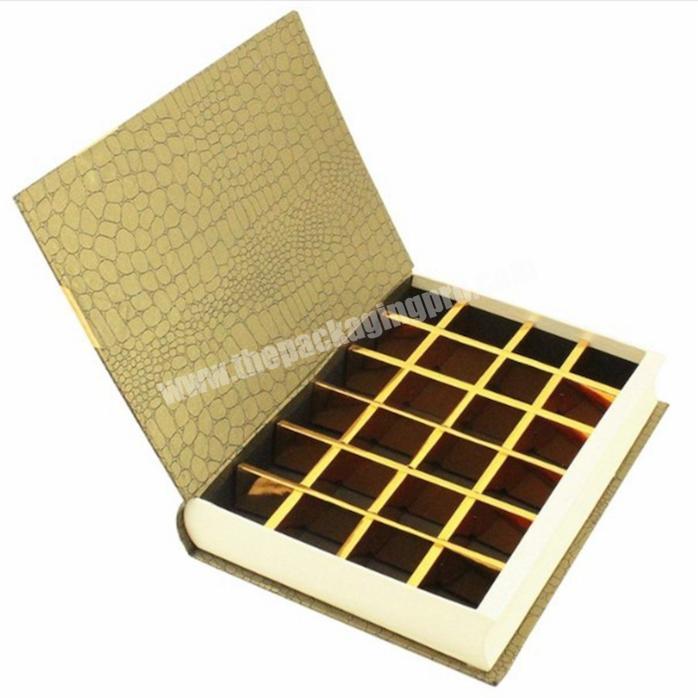 High Quality Folding Book Shape Box Gold Cardboard Chocolate Box Luxury Empty Gift Boxes For Chocolates