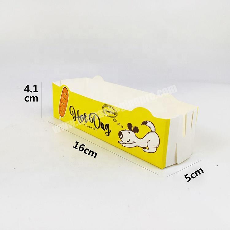 High quality food grade cardboard paper hotdog tray packaging box