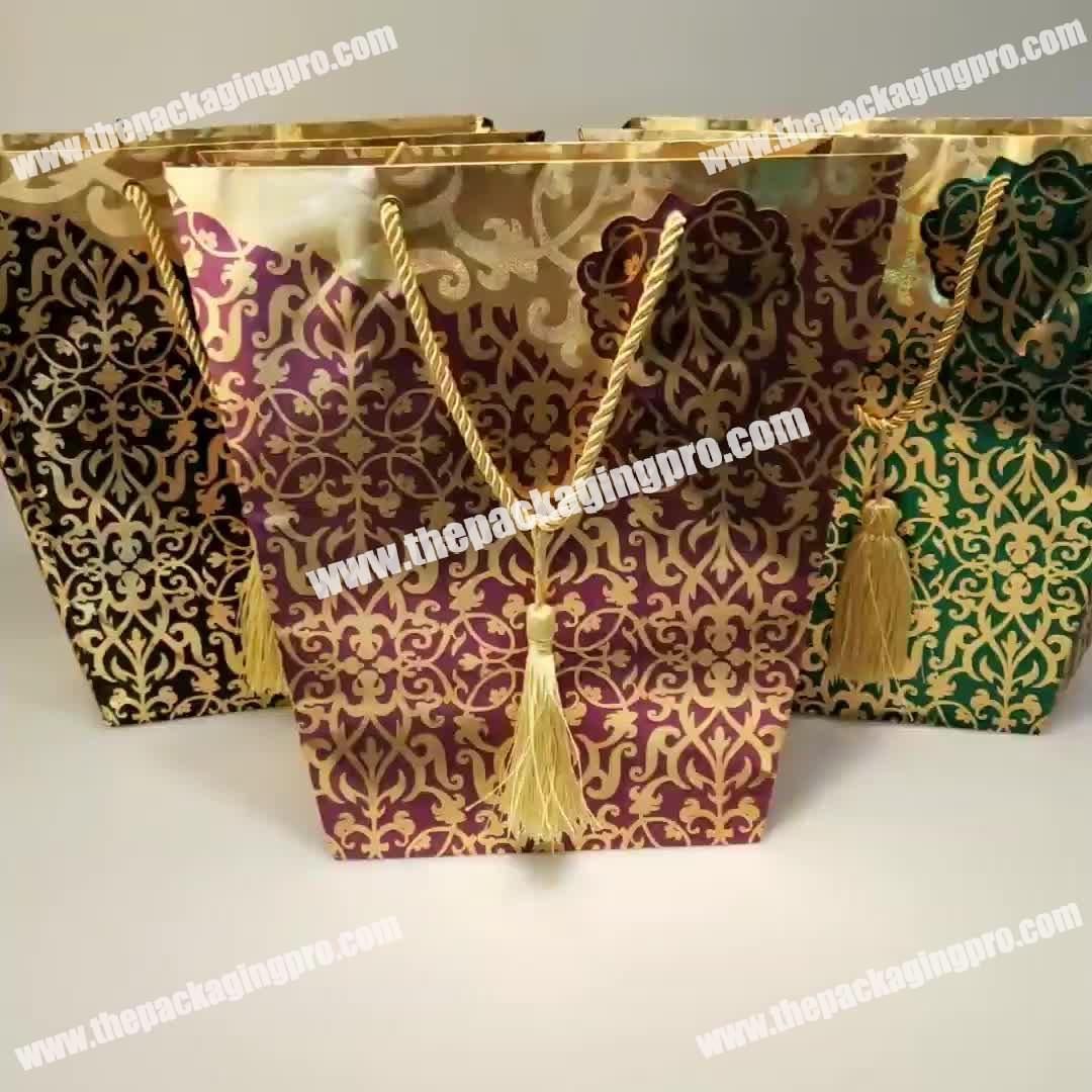 High Quality Free Sample Colorful Luxury Elegant Gift Bags with Handle