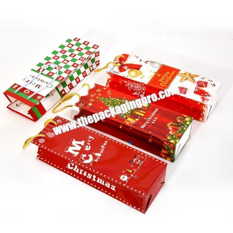 High Quality Free shipping Kraft christmas paper bag with handles