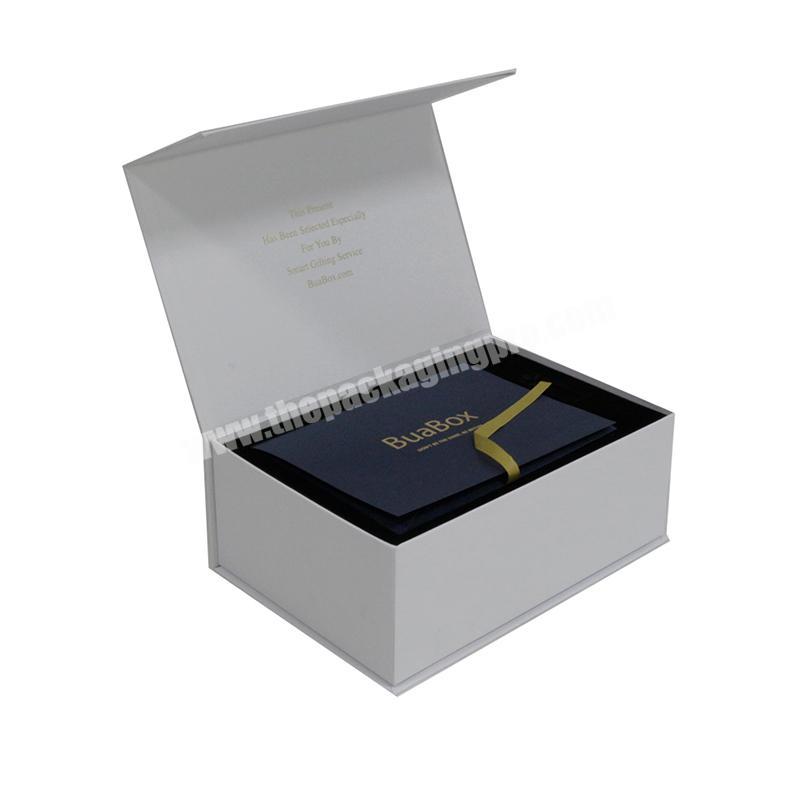 High Quality Handmade Notebook Packaghing Box Cardboard Custom Logo Magnetic Gift Box White