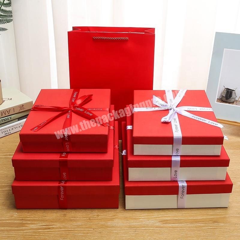 High Quality Handmade Red Plain Paper Gift Box With Lid