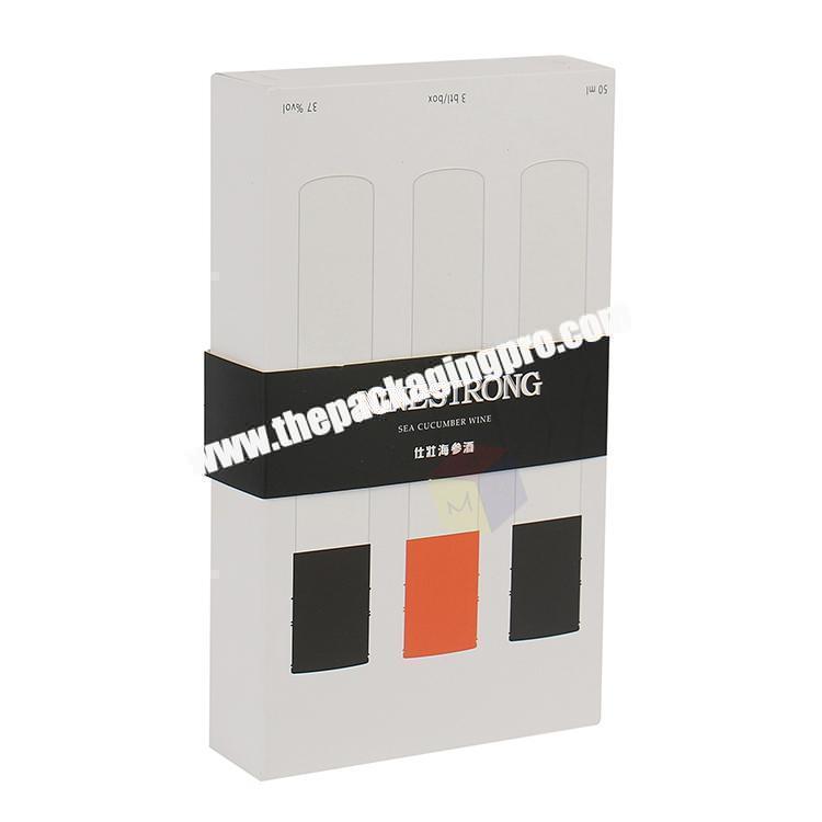 high quality hard paper wine gift box packaging 3 bottle