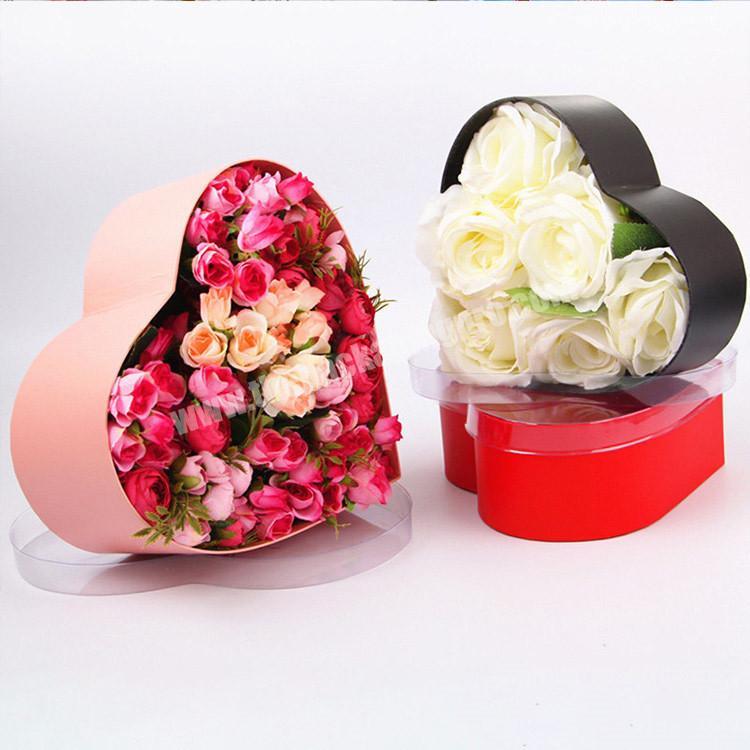 High Quality Heart Shape Corrugated Rose Flower Box Velvet for Luxury Gift