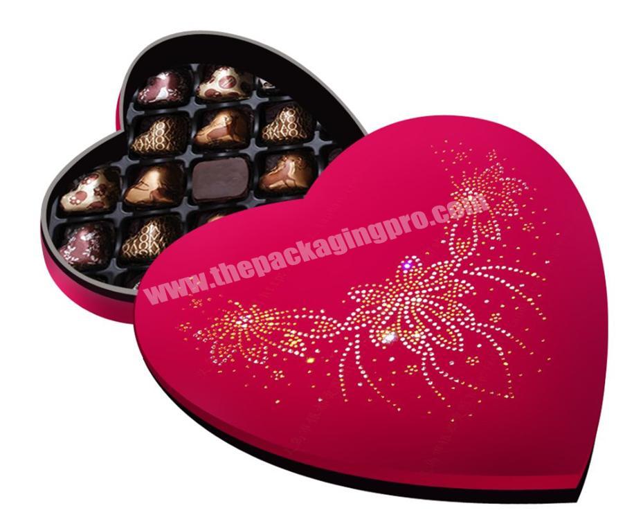 High Quality Heart Shaped Paper cardboard Gift Box with plastic tray