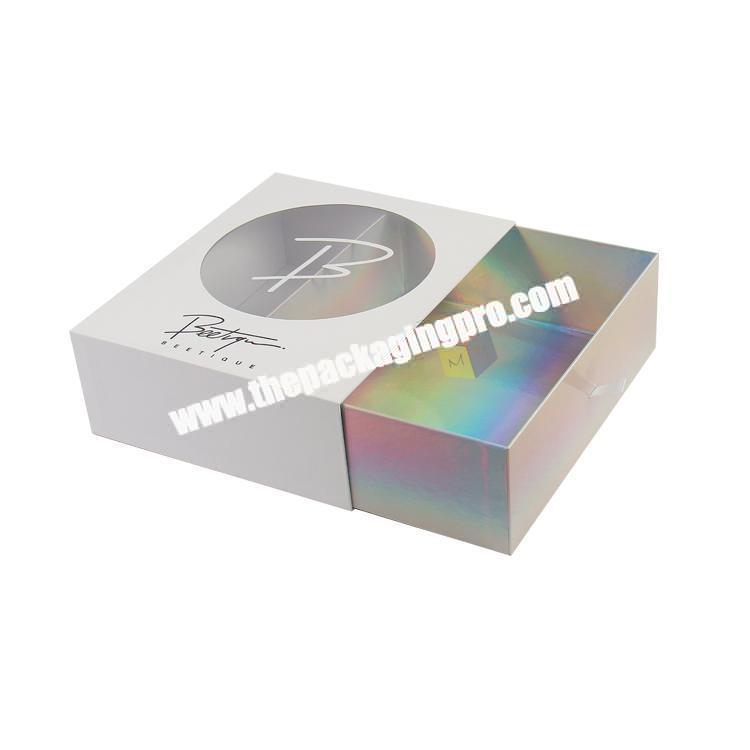 high quality holographic custom sliding drawer gift box