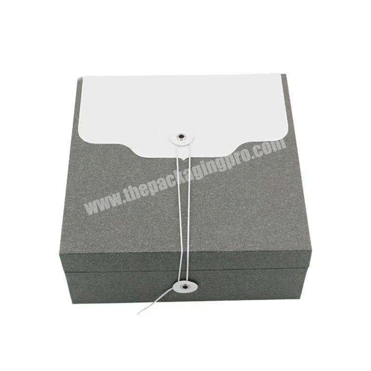 Wholesale High Quality Keepsake Storage Box Square Shape Handmade Flip Lid Gift Packing Box Luxury Gray Big Gift Box For Gift