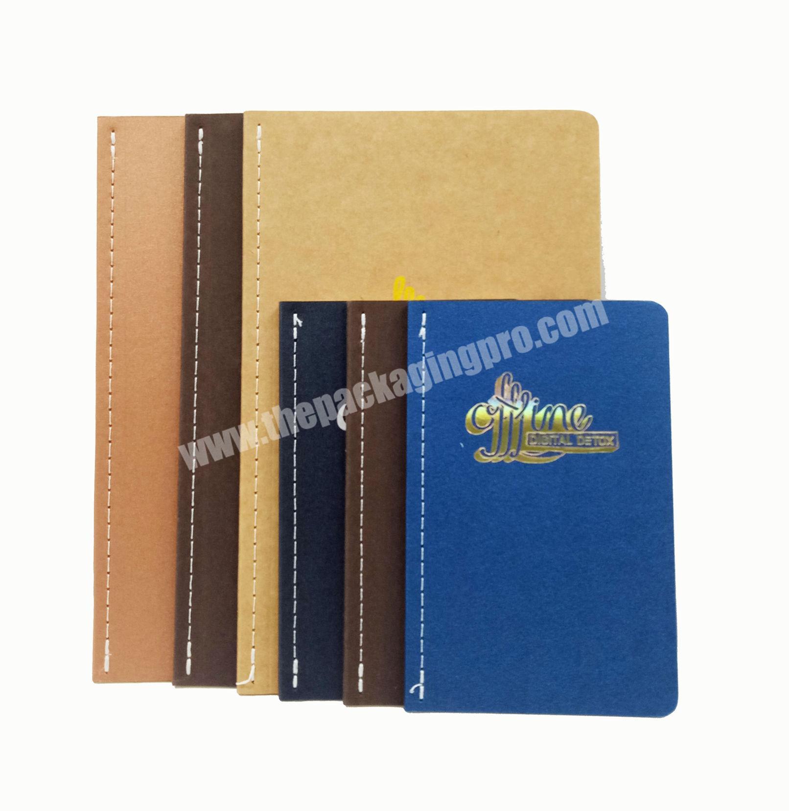 High quality kraft notebook custom size planner student diary soft cover journal