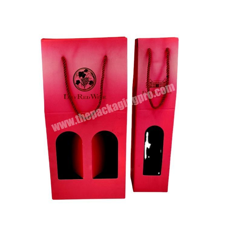 High-quality kraft paper art paper wine box bronzing printing with window