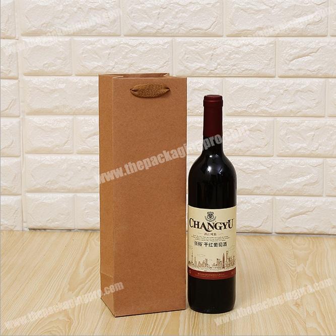 high quality kraft Paper wine bag for 1 or 2 bottles