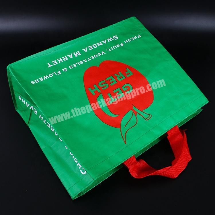 High quality large color printing heavy duty non-woven supermarket vegetable shopping tote bag