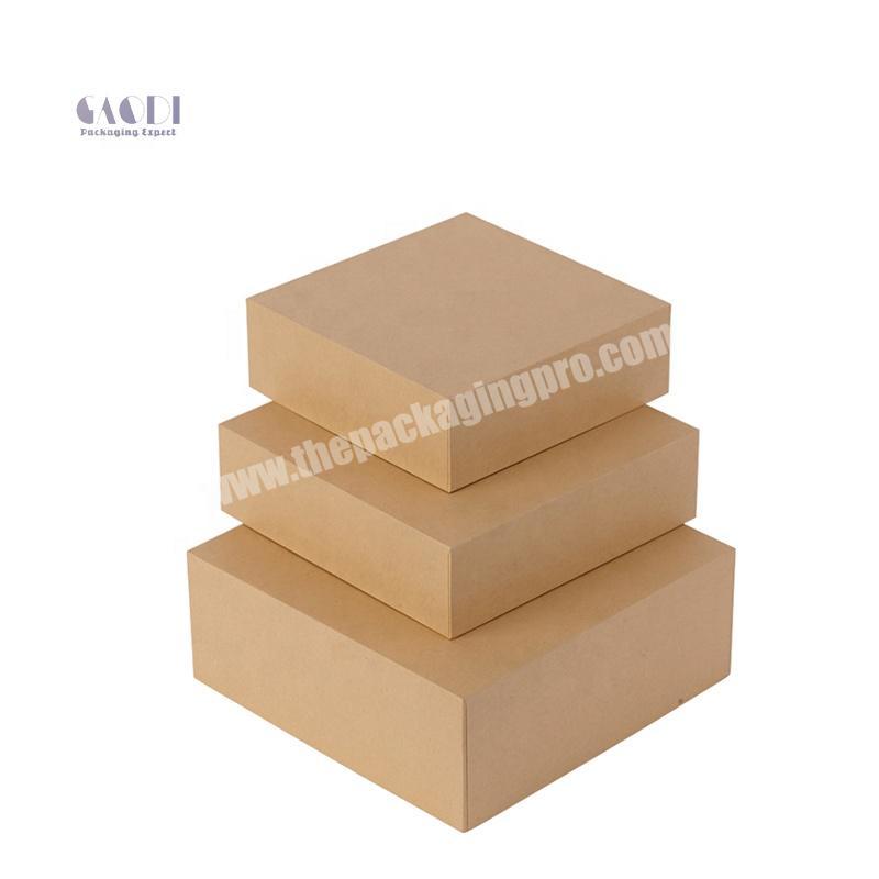 High Quality Lid And Base Custom Made Brown Kraft Paper Cardboard Packaging Gift Box