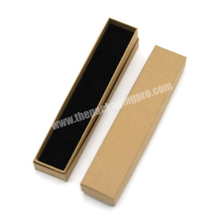 High quality long and narrow kraft paper necklace jewelry gift box with logo printed