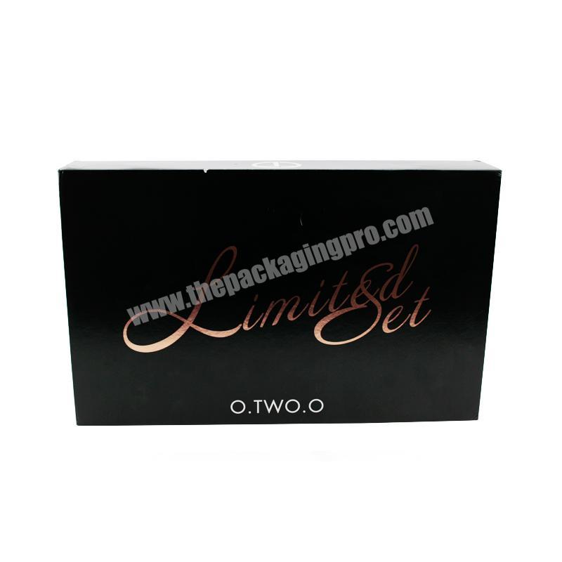 High quality luxury black matt lamination cardboard gift packaging box