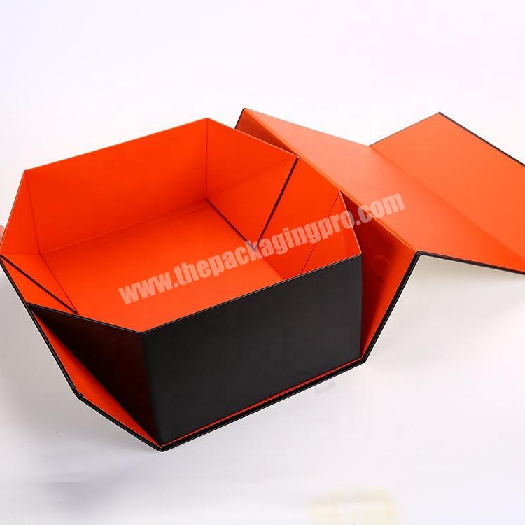 High quality luxury collapsible rigid flap square magnetic closure packaging gift paper box