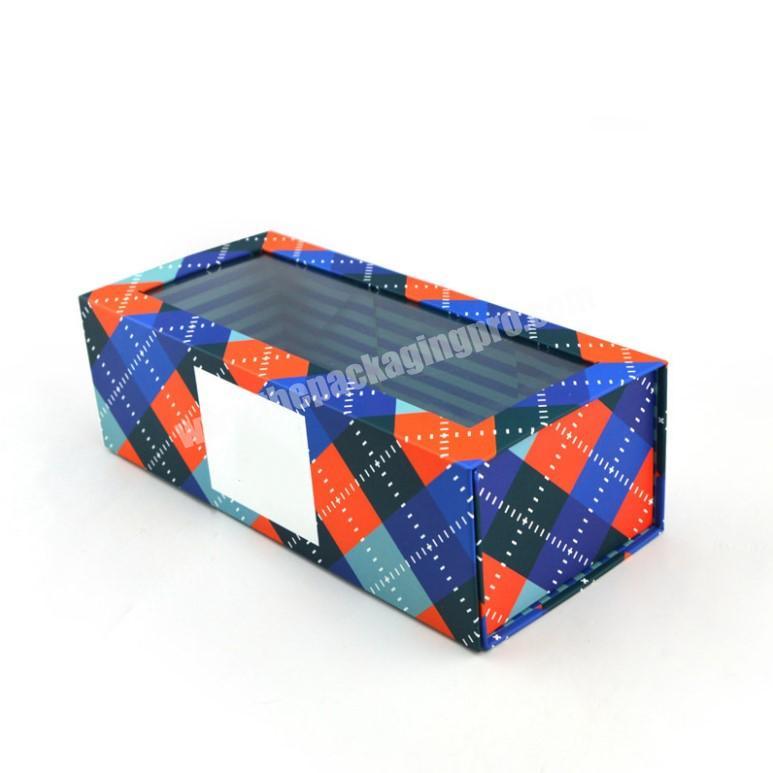 High quality luxury custom empty foldable christmas gift box with transparent window