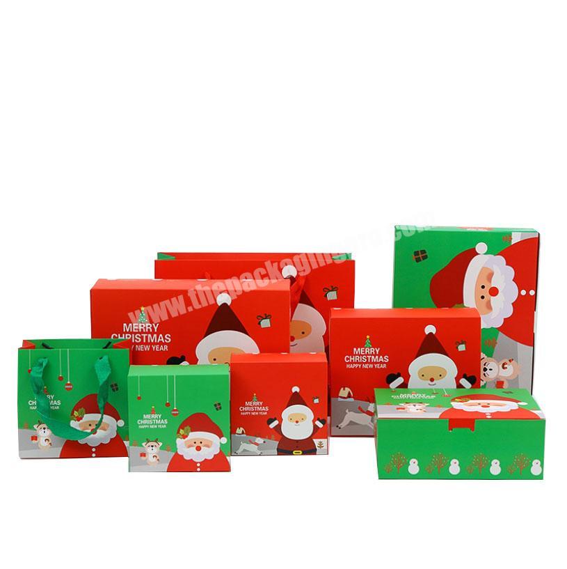 High quality luxury custom empty foldable large christmas gift box with ribbon