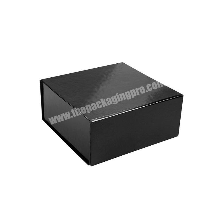 High Quality Luxury Foldable Black Cardboard Packaging Magnetic Gift Box