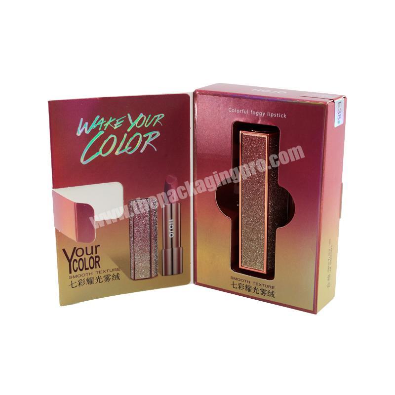 High quality luxury logo custom makeup lipstick lipgloss cosmetic packaging paper box