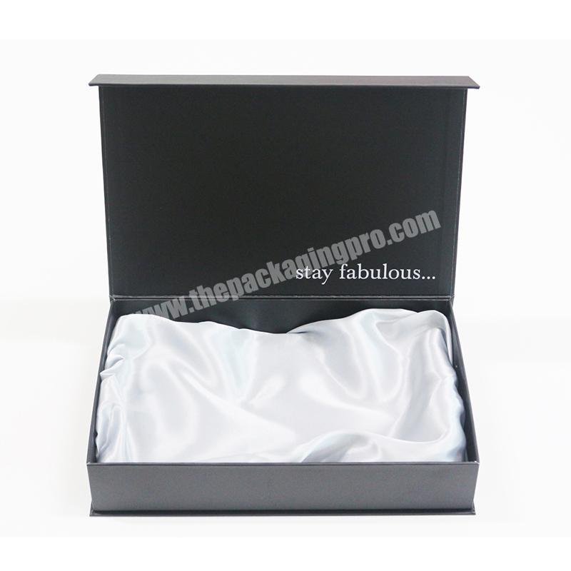 High Quality Luxury Matt Black Cosmetic Paper Cardboard Virgin Hair Extension Packaging Box