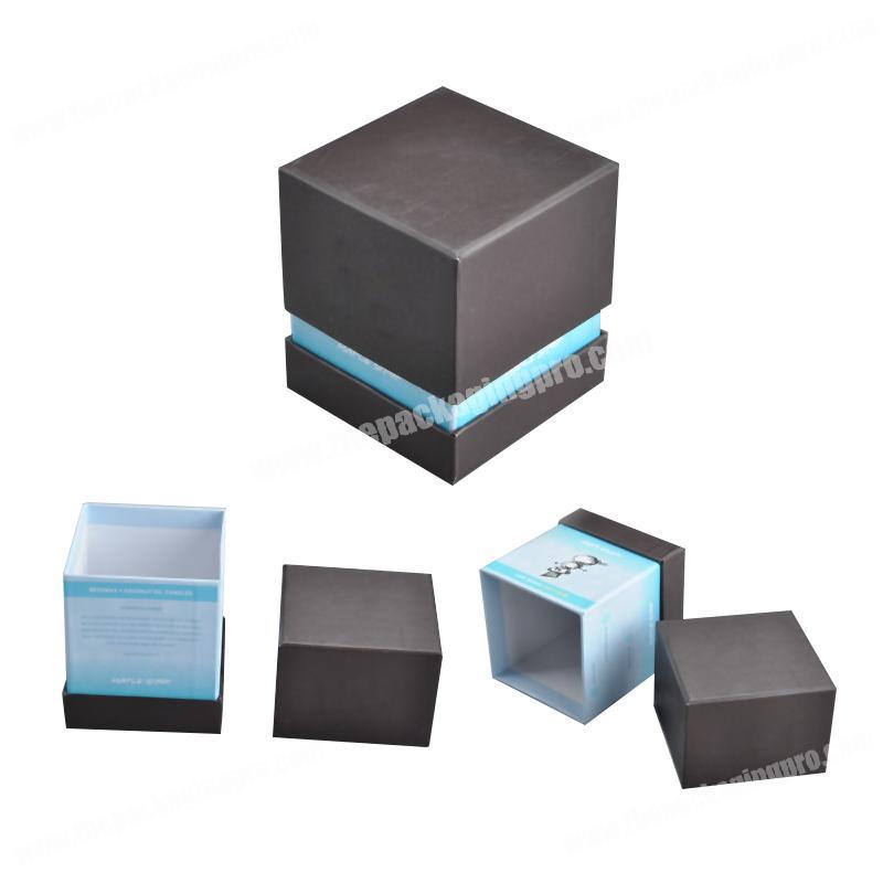 High Quality Luxury Soft Touch Paper Two Color Watch Box with Lid and Base