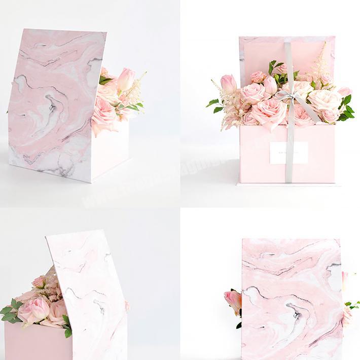 High quality marble printing paper flower boxes customized