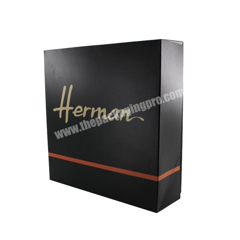 High Quality Offset Printing Black Folding Shipping Box for Clothing Packaging