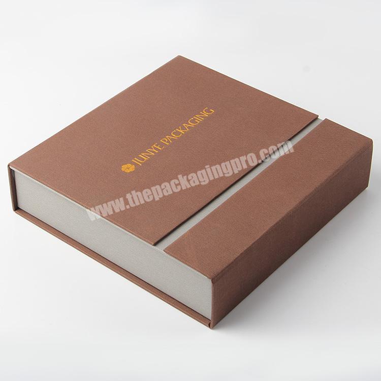 High quality packaging factory do black foil logo jewelry box with sleeve